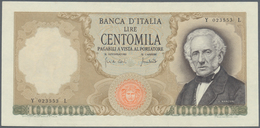 Italy / Italien: 100.000 Lire 1970 P. 100b Manzoni, S/N Y023553L, Crisp Original Banknote Without An - Sonstige & Ohne Zuordnung