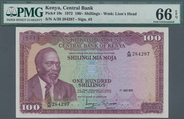 Kenya / Kenia: 100 Shillings July 1st 1972, P.10c In Perfect Uncirculated Condition, PMG Graded 66 G - Kenya