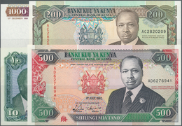 Kenya / Kenia: Set Of 10 Banknotes Containing 10 Shillings 1968, 5 Shillings 1977, 5 Shillings 1978, - Kenya