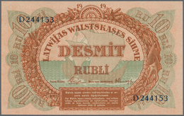 Latvia / Lettland: Set Of 2 Notes Containing 10 & 25 Rubli 1919 P. 4, 5, In Crisp Original Condition - Lettonia