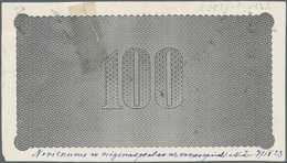 Latvia / Lettland: Front And Back Side Proof For The 100 Latu 1923 In Black Color, P.14p With A Few - Letland