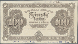 Latvia / Lettland: Front Proof For The 100 Latu 1923 In Brown Color, P.14p With A Few Annotations An - Lettonie