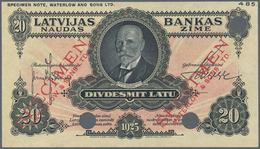 Latvia / Lettland: 20 Latu 1925 SPECIMEN, P.17s, Extraordinary Rare And In UNC Condition - Letland