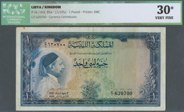 Libya / Libyen: 1 Pound Kingdom Of Libya 1952 P. 16, ICG Graded 30* Very Fine. - Libye