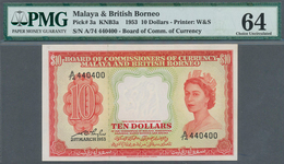Malaya & British Borneo: 10 Dollars 1953 P. 3a, Condition: PMG Graded 64 Choice UNC. - Malasia