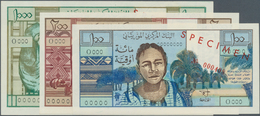 Mauritania / Mauretanien: Set 3 Specimen Notes From 100 To 1000 Ouguiya 1973 P. 1s-3s All In Conditi - Mauritanie