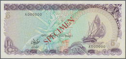 Maldives / Malediven: 5 Rufiyaa 1983 SPECIMEN, P.10s In Perfect UNC Condition - Maldives