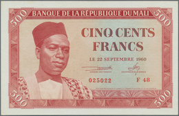 Mali: Banque De La République Du Mali 500 Francs 1960, P.3, Keynote Of This Series In Almost Perfect - Mali