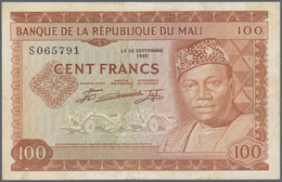 Mali: Set Of 2 Notes Containing 50 & 100 Francs 22.09.1960 P. 6, 7, The 50 Francs Used With Folds An - Mali