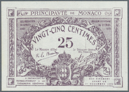 Monaco: 25 Centimes 1920 P. 2b, Lilac Color, Strong Paper, In Crisp Original Condition: UNC. - Mónaco