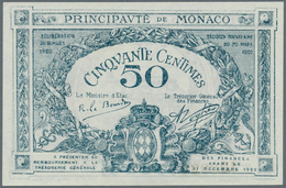 Monaco: 50 Centimes 1920 P. 3 Series B, S/N 120022, Crisp Original Paper, Light Handling, Unfolded, - Monaco