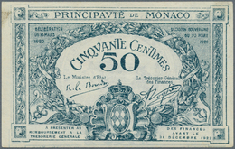 Monaco: 50 Centimes 1920 P. 3 Series B Remainder W/o S/N, Crisp Original Paper, Only Light Handling - Mónaco