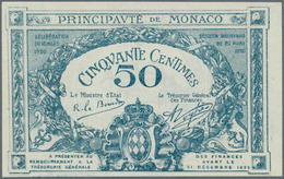 Monaco: 50 Centimes 1920 P. 3 Series E Remainder W/o S/N, Crisp Original Paper, Only Light Handling, - Monaco