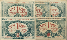 Monaco: Set Of 5 Notes Containing 1 Franc 1920 P. 5, Issued Notes With Serial Number From Series A-E - Monaco