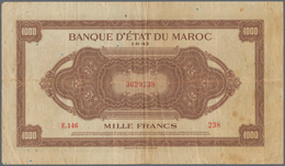 Morocco / Marokko: Set Of 2 Notes 1000 Francs 1943 P. 28, Both In Similar Condition With Folds And C - Marocco