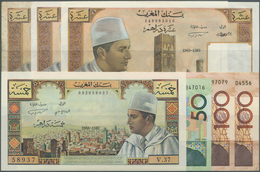 Morocco / Marokko: Set Of 7 Banknotes Containing 3x 10 Dirhams P. 54, 5 Dirhams P. 52, 50 Dirhams P. - Maroc