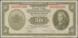 Netherlands Indies / Niederländisch Indien: 50 Gulden L.1943, P.116a In VF Condition With Several Fo - Indes Neerlandesas