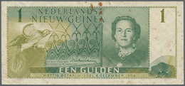 Netherlands New Guinea / Niederländisch Neu Guinea: 1 Gulden 1954 P. 11, Used With Light Folds, Ligh - Papua Nueva Guinea