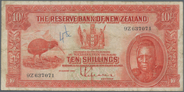 New Zealand / Neuseeland: 10 Shillings 1934 "Maori Issue" P. 154, Used With Several Folds And Crease - Nouvelle-Zélande