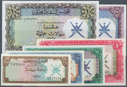 Oman: Complete Set Of 6 Notes From 100 Baisa To 10 Rials ND P. 7-12, The 5 Rials With Stain Dots (aU - Oman