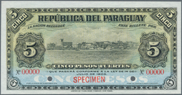 Paraguay: Caja De Conversión 5 Pesos Fuertes L.14.07.1903 SPECIMEN P.108as, Punch Hole Acncellation, - Paraguay