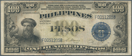 Philippines / Philippinen: 100 Pesos ND(1949) P. 123a, Used With Vertical And Horizontal Folds, Bord - Filippine