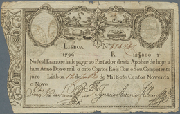 Portugal: 12800 Reis 1799 P. 14, In More Or Less Exceptional Condition For This Type Of Note, Used W - Portugal