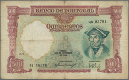 Portugal: Set Of 2 Notes Containing 500 Escudos 29.09.1942 P. 155 And 500 Escuods 11.03.1952 P. 158, - Portogallo