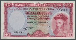 Portuguese India / Portugiesisch Indien: 30 Escudos 1959, P.41 With A Few Tiny Spots At Lower Left A - Inde