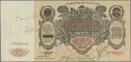 Russia / Russland: North Russia 100 Rubles 1918 Chaikovskiy Government, P.S138 With Handwritten Anno - Russia