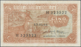 Rwanda-Burundi / Ruanda-Burundi: 5 Francs 1961 Banque D'Emission Du Rwanda Et Du Burundi P. 1, Used - Ruanda-Urundi