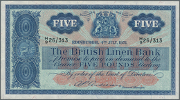 Scotland / Schottland: 5 Pounds 1951 P. 161b, Light Vertical Folds, Otherwise Crisp Original Paper, - Autres & Non Classés