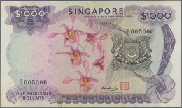 Singapore / Singapur: 1000 Dollars ND(1967-75) Replacement Note With Series "Z" And Serial 005000, P - Singapore