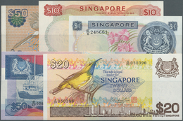 Singapore / Singapur: Set Of 19 Banknotes Containing 1 Dollar ND P. 1d (UNC), 10 Dollars ND P. 3d (a - Singapur