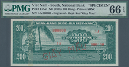 South Vietnam / Süd Vietnam: 200 Dong ND(1955) Specimen P. 14as1, Rare Banknote Specimen In Conditio - Vietnam