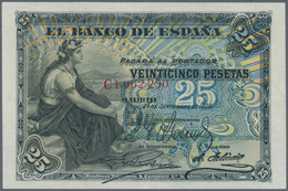 Spain / Spanien: 25 Pesetas 1906 P. 57a, S/N C1062250, Light Center Fold, Pressed (even This Would N - Otros & Sin Clasificación