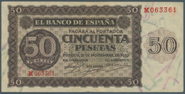 Spain / Spanien: 50 Pesetas 1936 With Cancellation "inutilizado", Regular Serial Number, P. 100s, Fo - Otros & Sin Clasificación