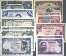 Spain / Spanien: Set Of 12 Notes Containing 50 Pesetas 1906 P. 58 (VF-), 2x 10 Pesetas 1935 P. 86 (X - Otros & Sin Clasificación