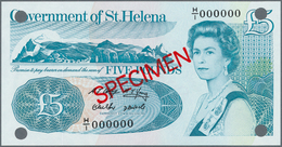 St. Helena: 5 Pounds ND(1998) SPECIMEN P. 11s, With Specimen Serial Number #H/I 000000, Red Specimen - Sainte-Hélène