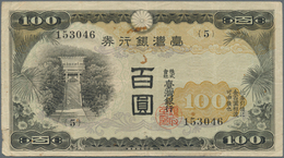 Taiwan: 100 Yen ND(1937), P.1928, Still Nice And Rare Note, Several Times Folded, Small Border Tears - Taiwan