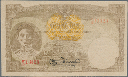 Thailand: Government Of Thailand 10 Baht ND(1945), P.56a, Very Nice With A Few Minor Creases In The - Thaïlande