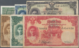 Thailand: Nice Set With 6 Banknotes Of The ND (1948) "King Rama IX" Issue Comprising 50 Satang P.68 - Thaïlande