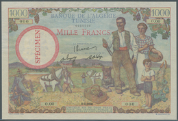 Tunisia / Tunisien: 1000 Francs ND(1946) Specimen P. 26s, With Zero Serial Numbers And Specimen Over - Tunisia