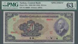 Turkey / Türkei: 50 Lirasi L. 1930 (1942-1947) "İnönü" - 3rd Issue SPECIMEN, P.142s In Almost Perfec - Turquie