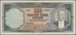 Turkey / Türkei: 500 Lirasi L. 1930 (1951-1961) "Atatürk" - 5th Issue, P.171, Lightly Toned Paper Wi - Turchia