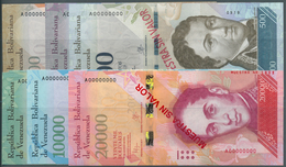 Venezuela: Specimen Set With 6 Notes 500, 1000, 2000, 5000, 10.000 And 20.000 Bolivares Specimen 201 - Venezuela