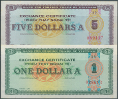 Vietnam: 1 Dollar And 5 Dollars Foreign Exchange Cerificates 1981, P.FX8b, 9b In UNC (2 Pcs.) - Viêt-Nam