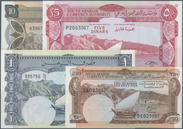 Yemen / Jemen: Set Of 4 Notes Yemen D.R. Containing 250 Mils ND(1965) P. 1b, 5 Pounds ND(1965) P. 4b - Yémen