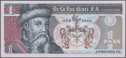 Testbanknoten: Test Note De La Rue Giori S.A. (Switzerland), "1 Pass" Printed On COMPLETA III Printi - Fiktive & Specimen