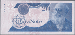 Testbanknoten: Polymer Test Note DURANOTE, Intaglio Print In Blue Color With Portrait Charles Darwin - Fiktive & Specimen